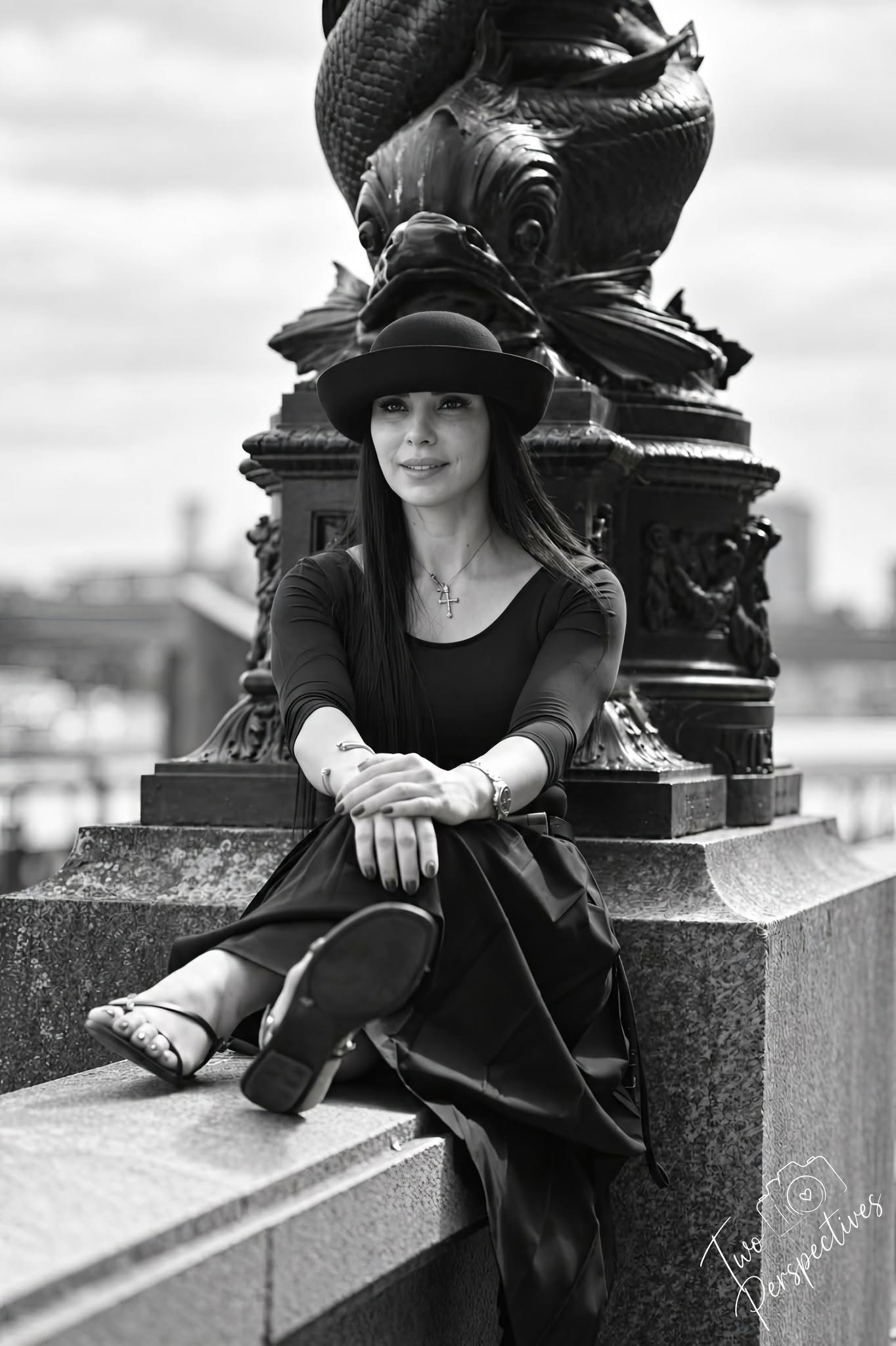 Black and white city portrait